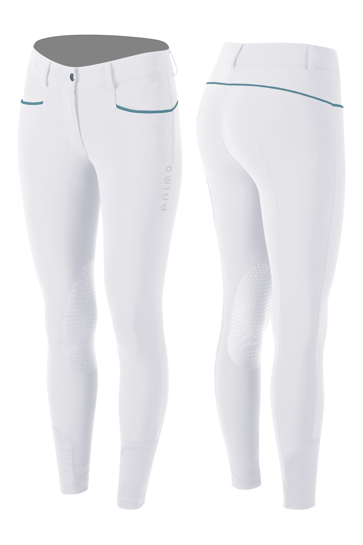 Animo Nika Girl's Breeches- WHITE/LAGO- AGE 8