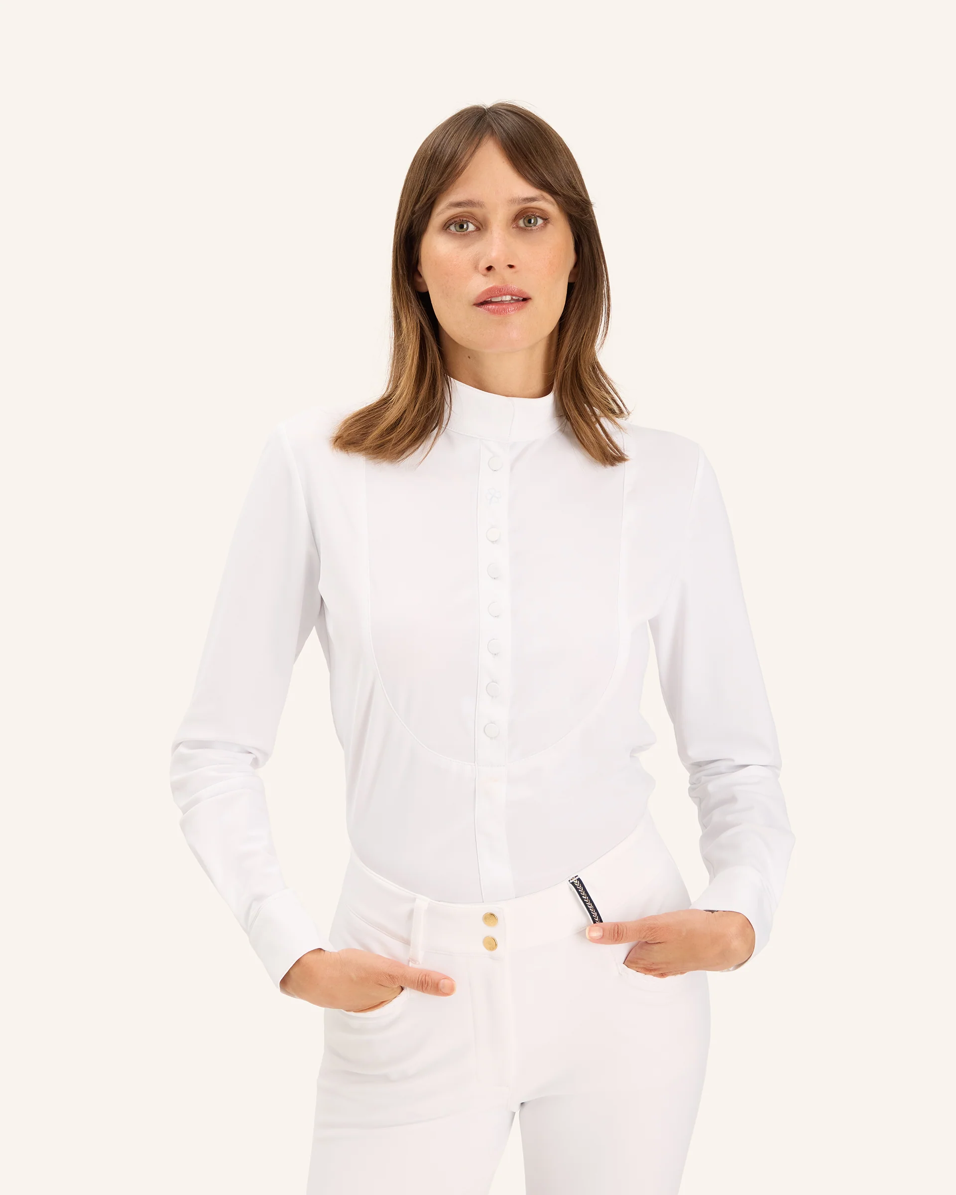 Dada Sport Opale Competition Shirt- White - Image 3