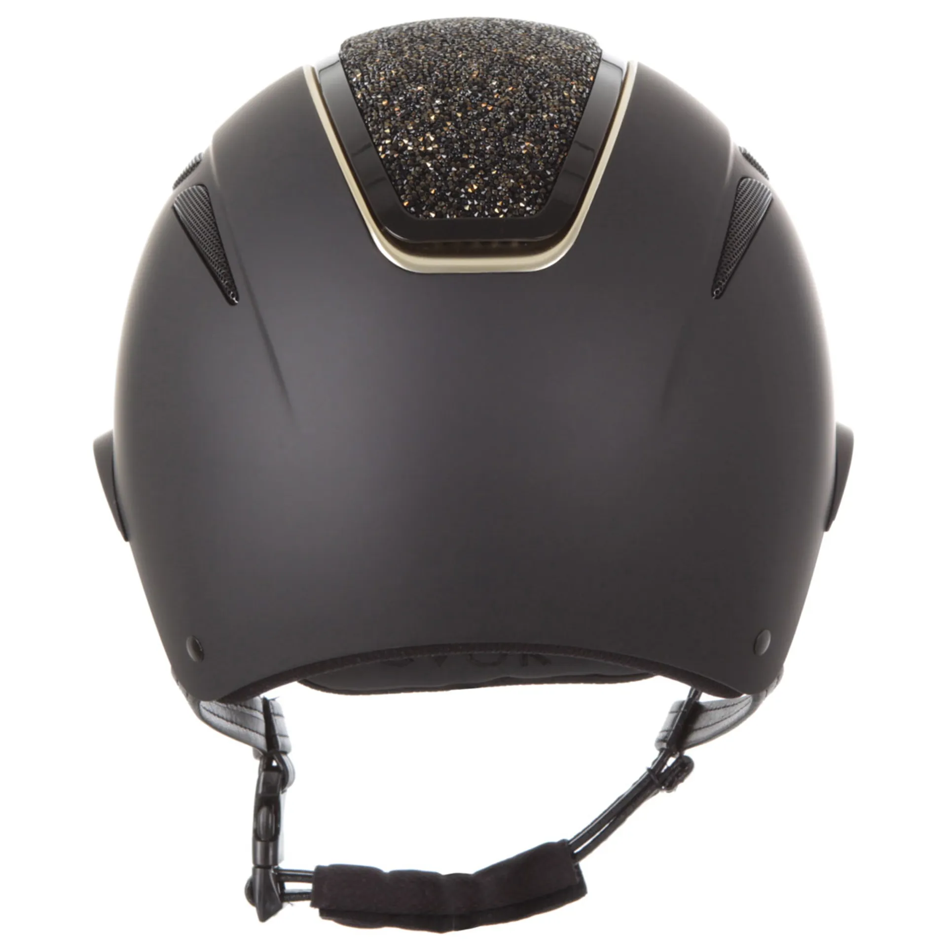 Evoke Callisto Wide Peak Crystal Helmet- Black/Gold