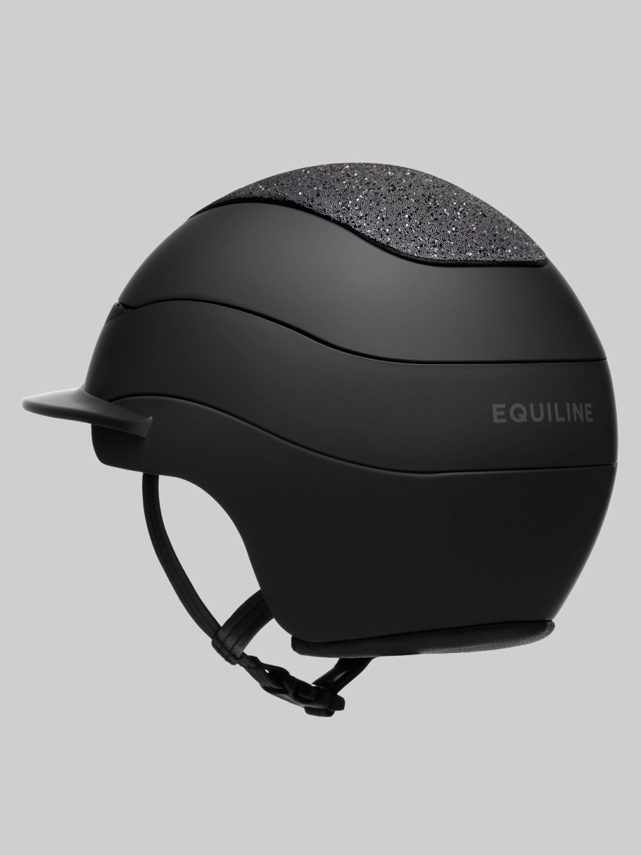 Equiline Xanto Helmet- Matte with Crystal Top Standard Visor- BLACK - Image 4