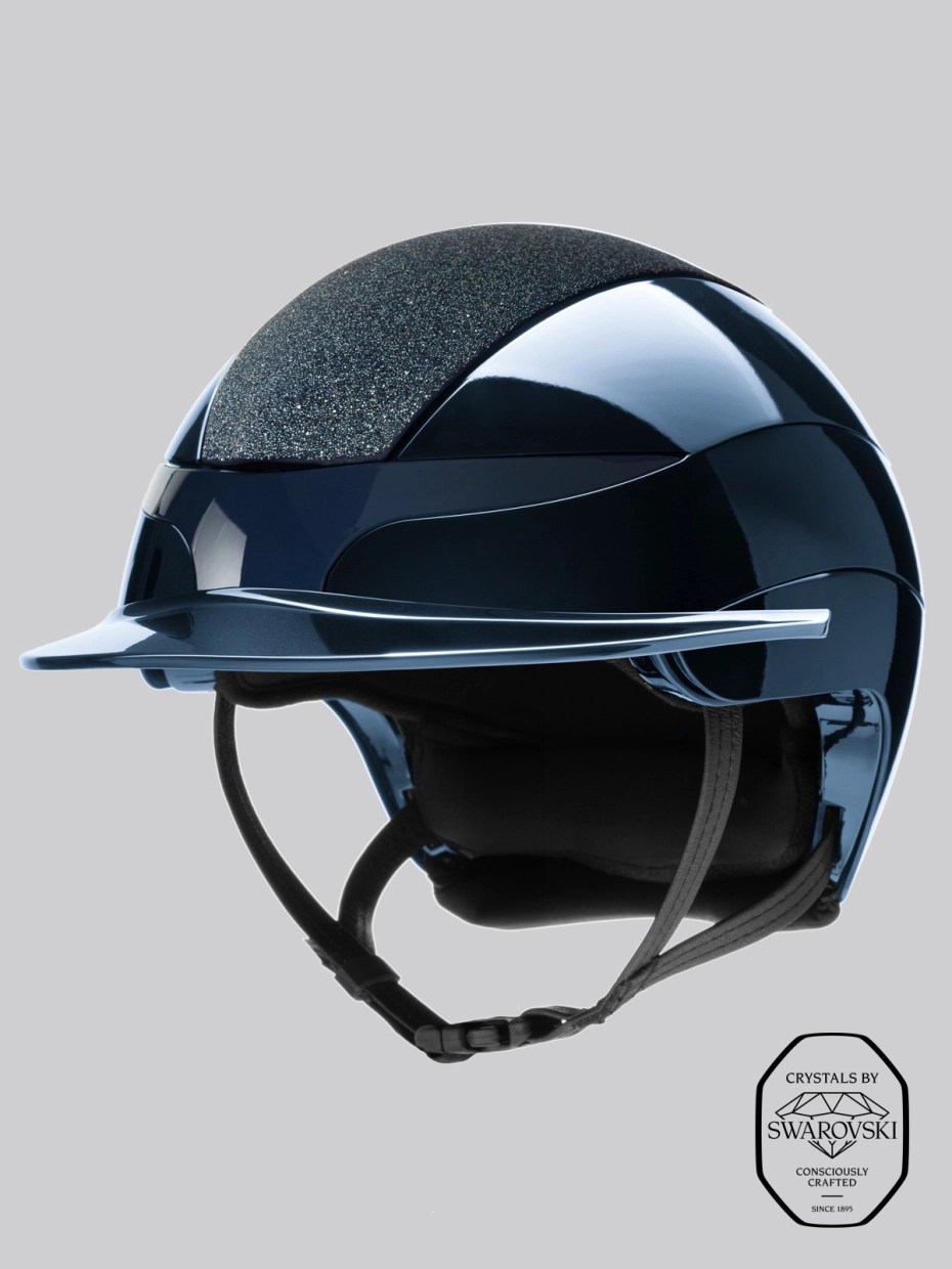 Equiline Xanto Helmet Gloss with Crystal Band standard visor in navy