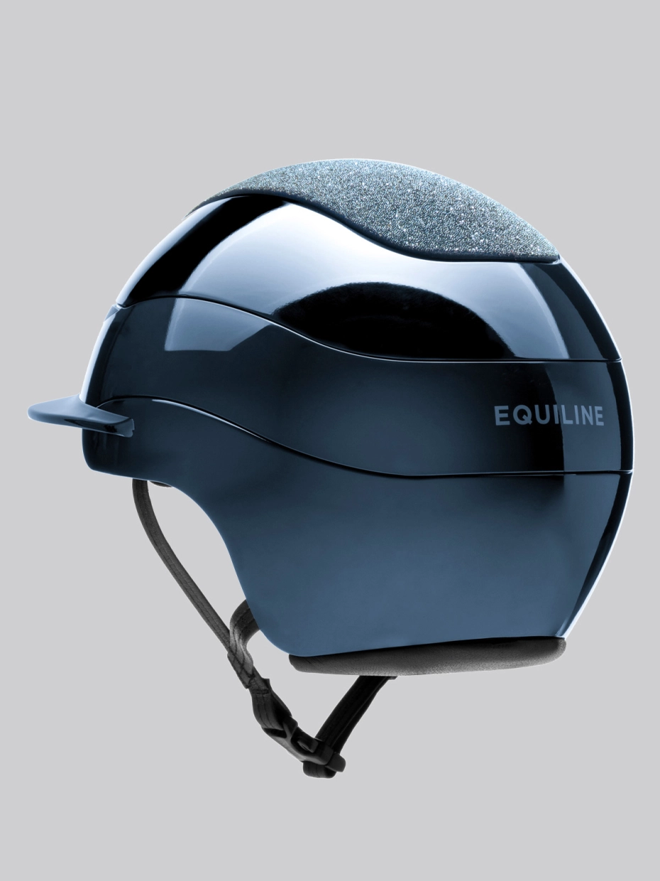 Equiline Xanto Helmet- Gloss with Crystal Top Standard Visor- NAVY - Image 4