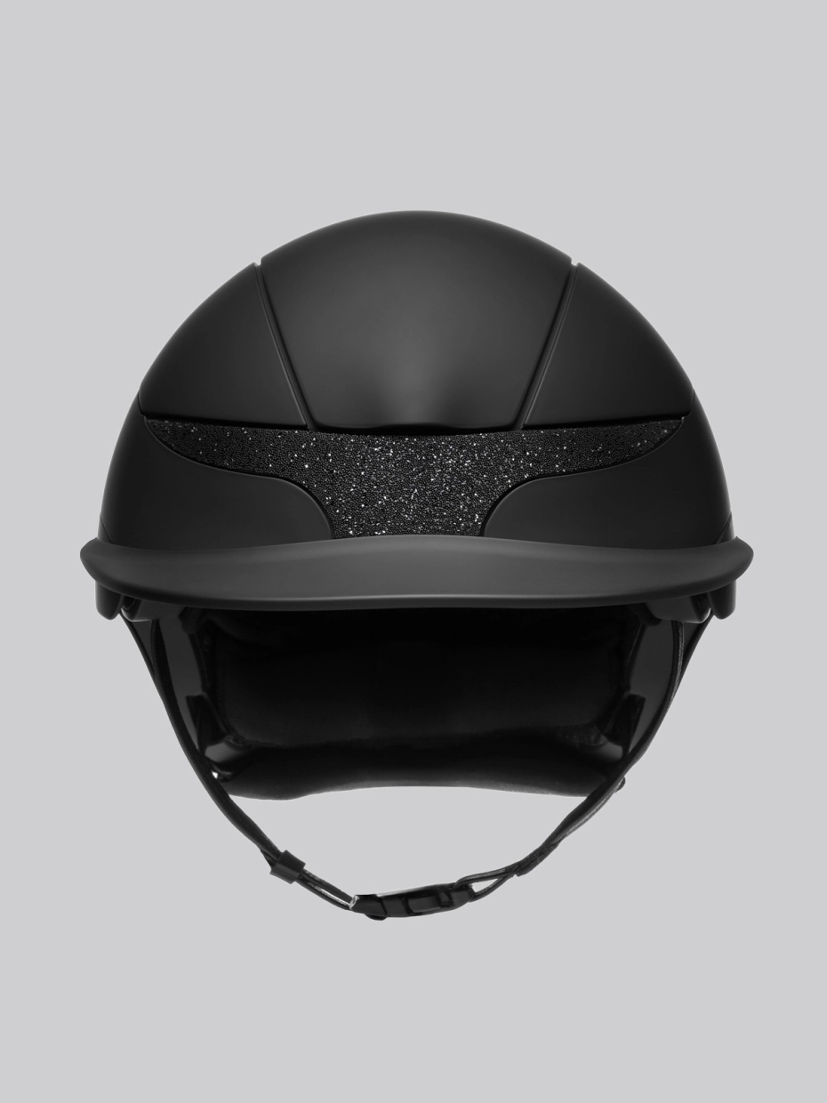 Equiline Xanto Helmet- Matte with Crystal Band Standard Visor- BLACK - Image 2