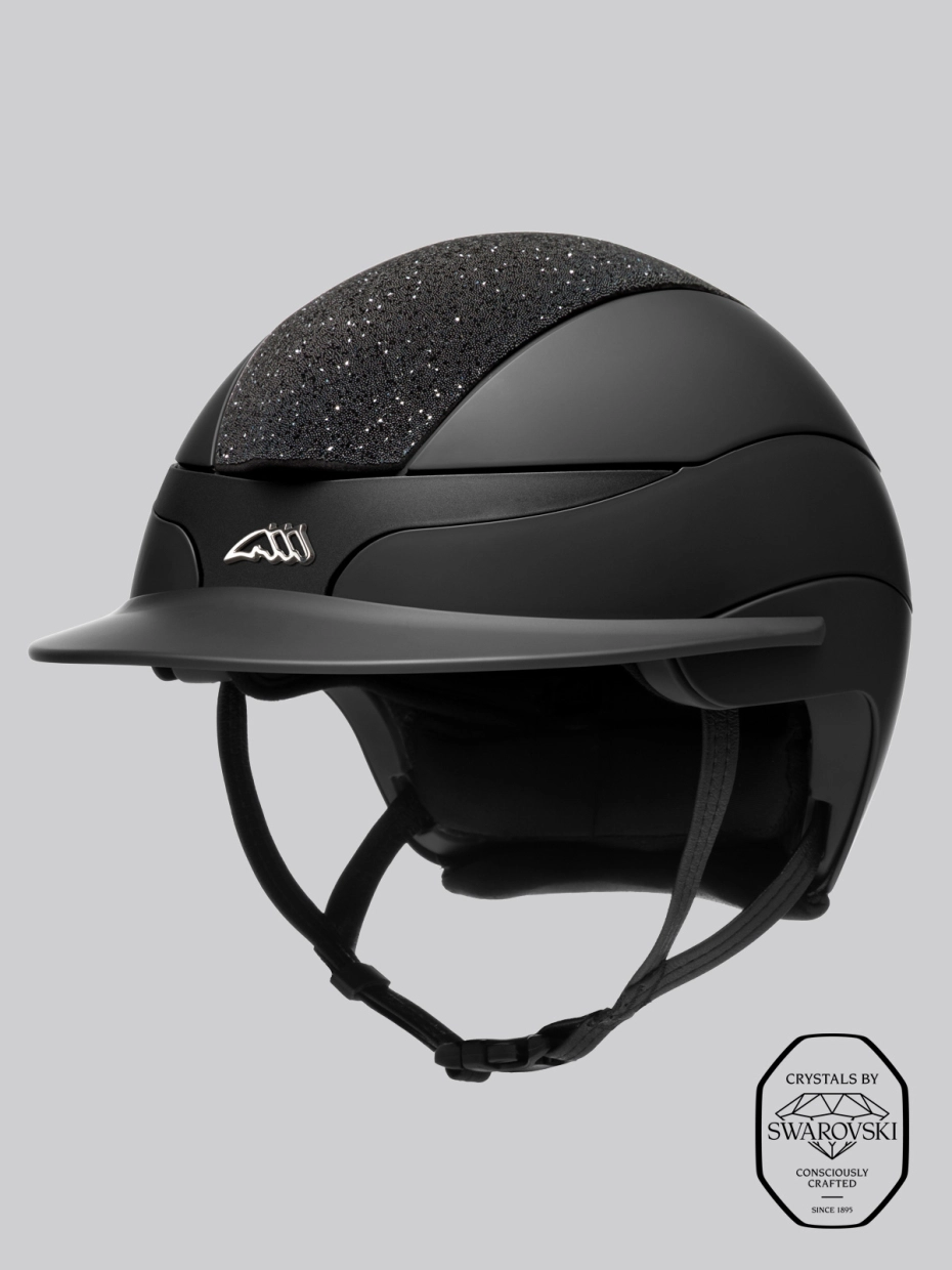 Equiline Xanto Helmet- Matte with Crystal Top Standard Visor- BLACK - Image 5