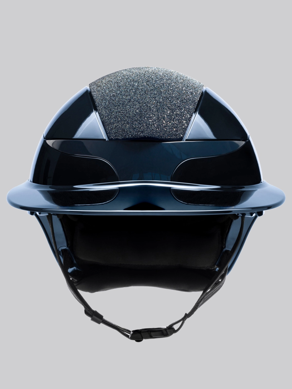 Equiline Xanto Helmet- Gloss with Crystal Top Sun Visor- NAVY - Image 2