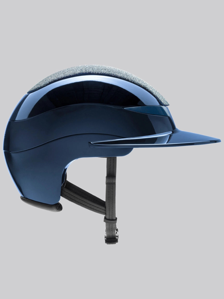 Equiline Xanto Helmet- Gloss with Crystal Top Sun Visor- NAVY - Image 3