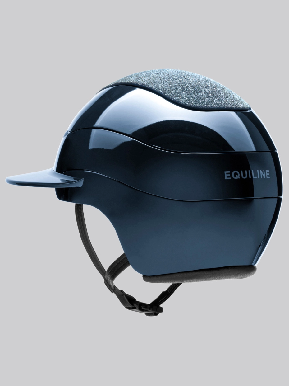 Equiline Xanto Helmet- Gloss with Crystal Top Sun Visor- NAVY - Image 4