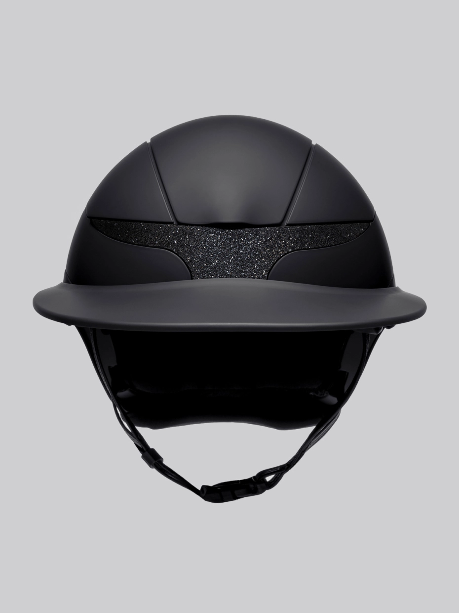 Equiline Xanto Helmet- Matte with Crystal Band Sun Visor- BLACK - Image 2
