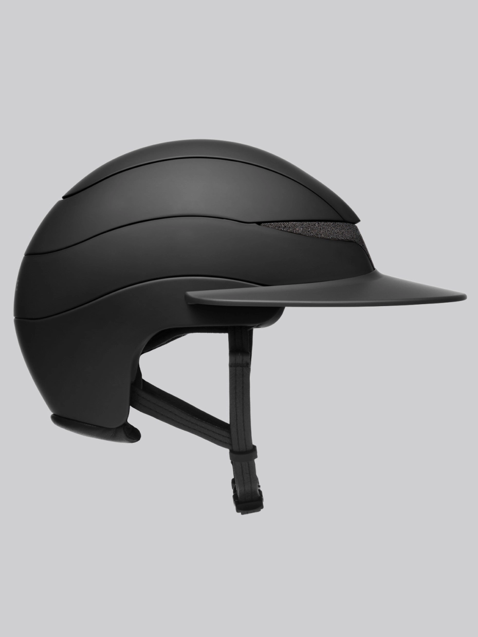 Equiline Xanto Helmet- Matte with Crystal Band Sun Visor- BLACK - Image 3
