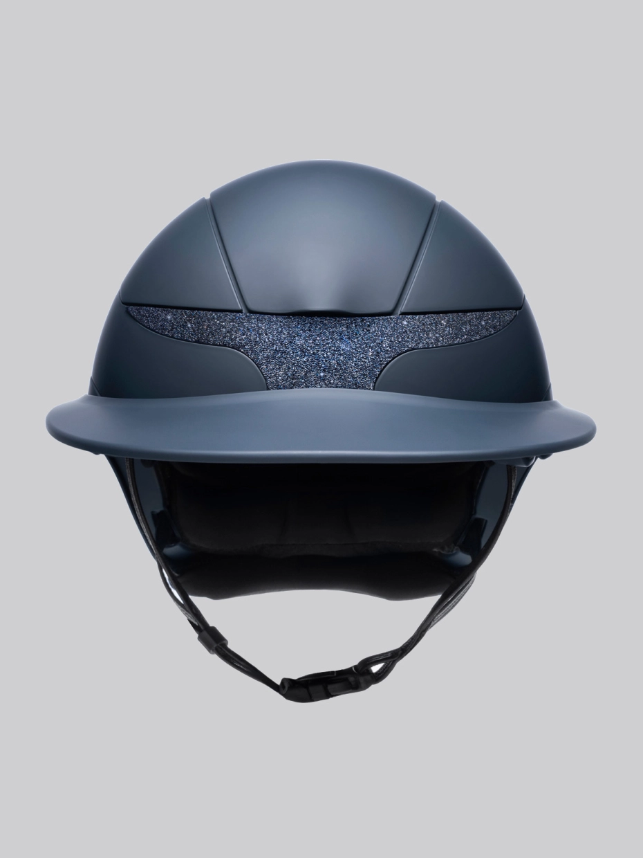 Equiline Xanto Helmet- Matte with Crystal Band Sun Visor- NAVY - Image 2