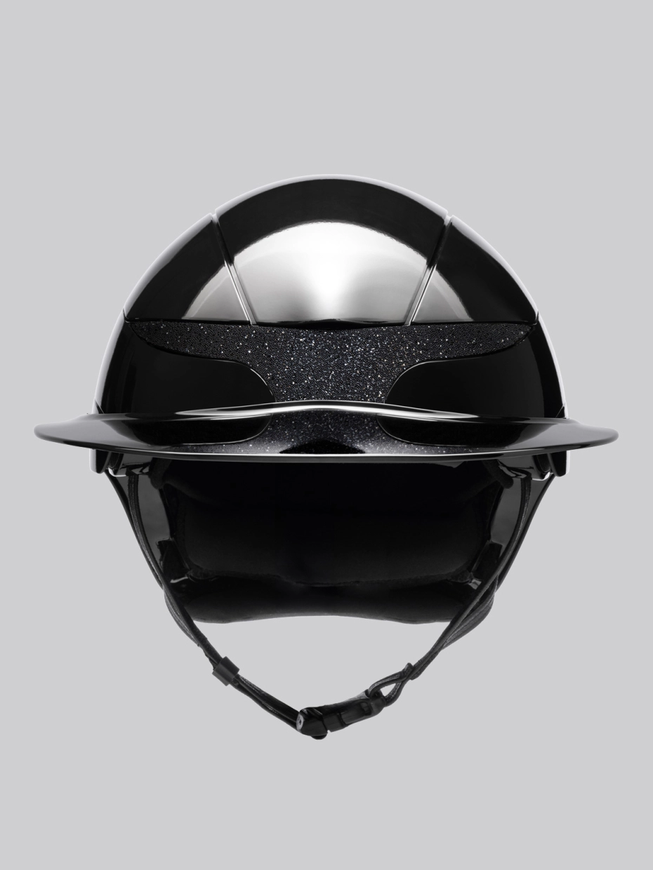 Equiline Xanto Helmet- Gloss with Crystal Band Sun Visor- BLACK - Image 2