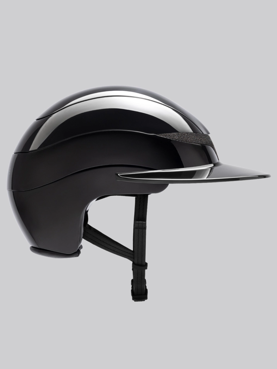 Equiline Xanto Helmet- Gloss with Crystal Band Sun Visor- BLACK - Image 3