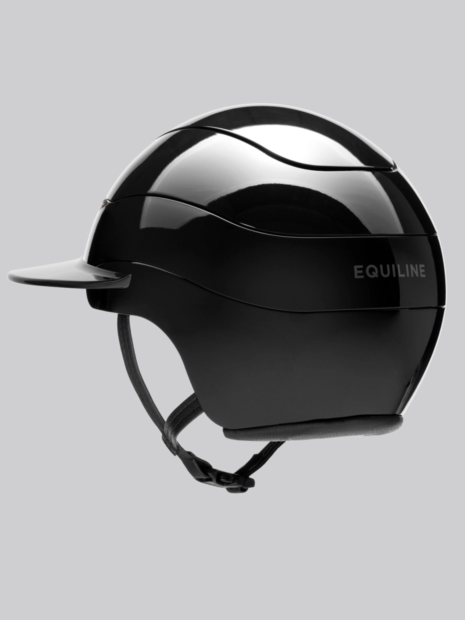Equiline Xanto Helmet- Gloss with Crystal Band Sun Visor- BLACK - Image 4