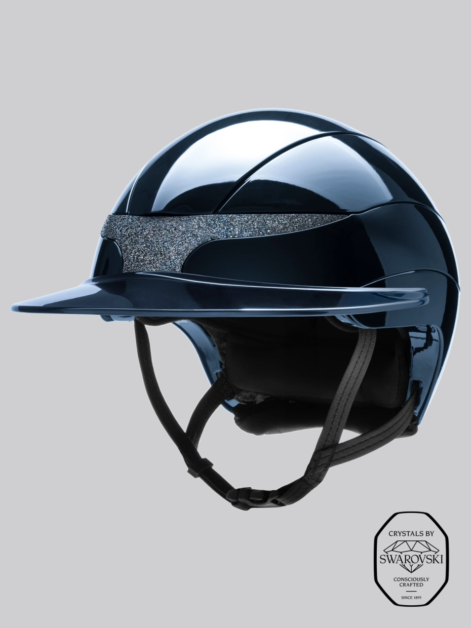 Equiline Xanto Helmet Gloss Crystal Band in Navy