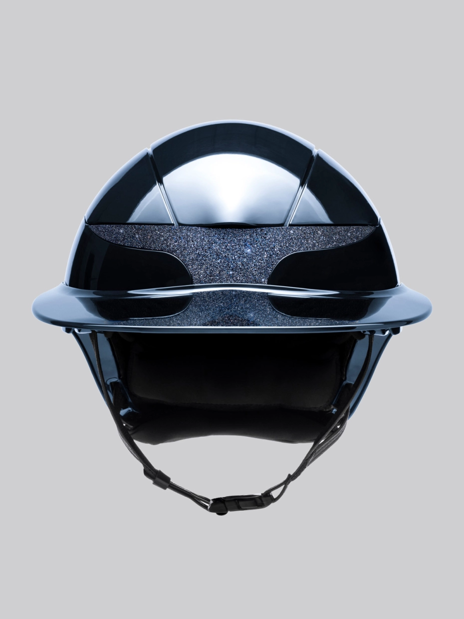 Equiline Xanto Helmet- Gloss with Crystal Band Sun Visor- NAVY - Image 2