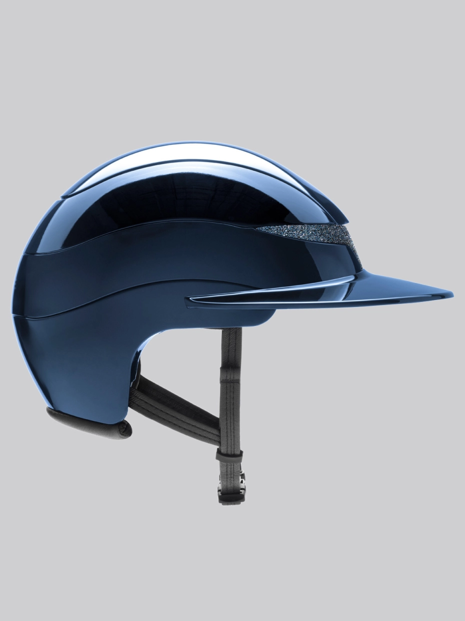Equiline Xanto Helmet- Gloss with Crystal Band Sun Visor- NAVY - Image 3