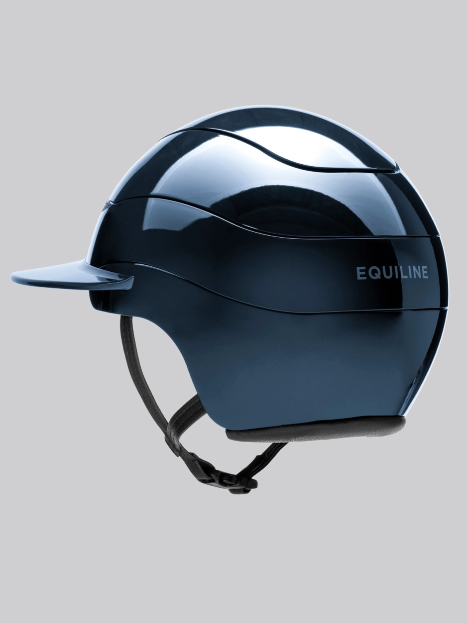 Equiline Xanto Helmet- Gloss with Crystal Band Sun Visor- NAVY - Image 4