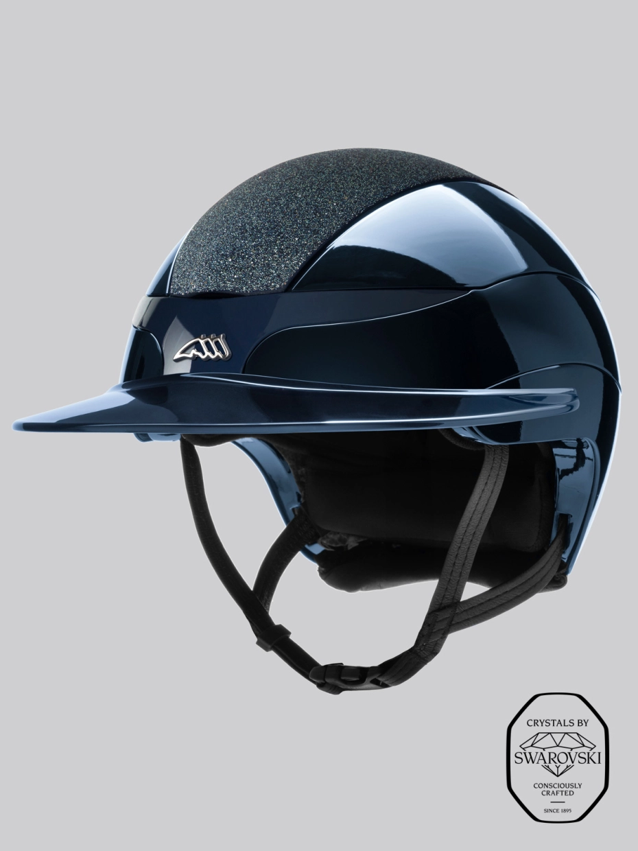 Equiline Xanto Helmet- Gloss with Crystal Top Sun Visor- NAVY - Image 5