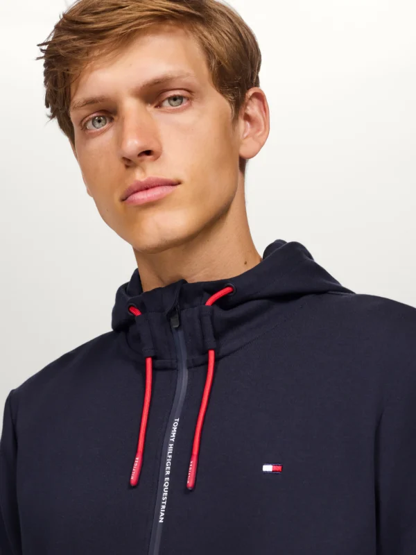 Tommy Hilfiger Equestrian Glenn Zip Up Hoodie- DESERT SKY