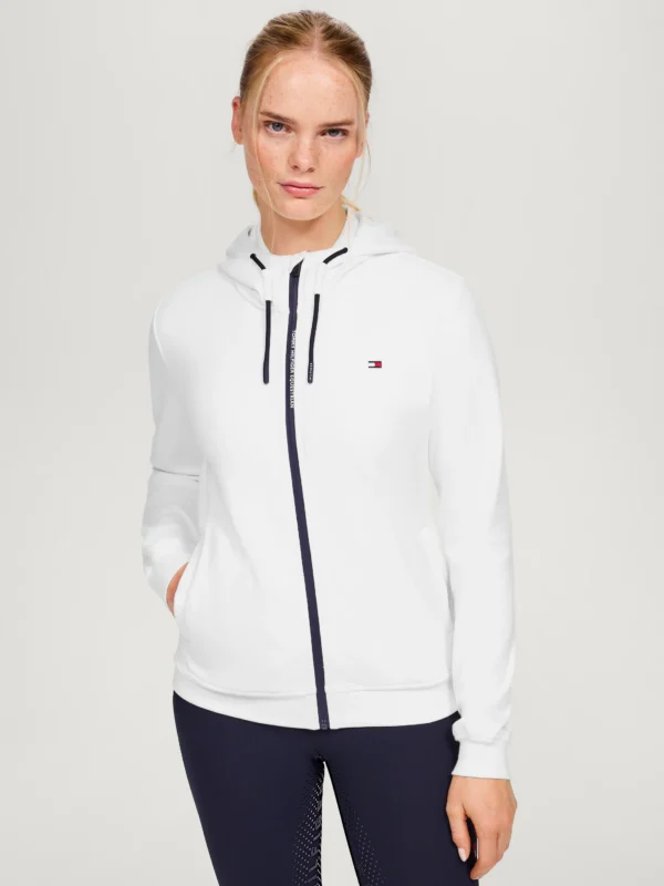 Tommy Hilfiger Equestrian Kingston Zip Up Hoodie- ECRU