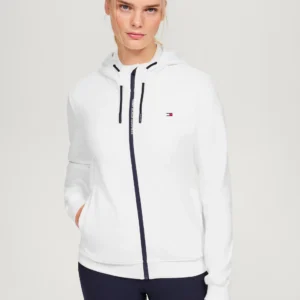 Tommy Hilfiger Equestrian Kingston Zip Up Hoodie- ECRU