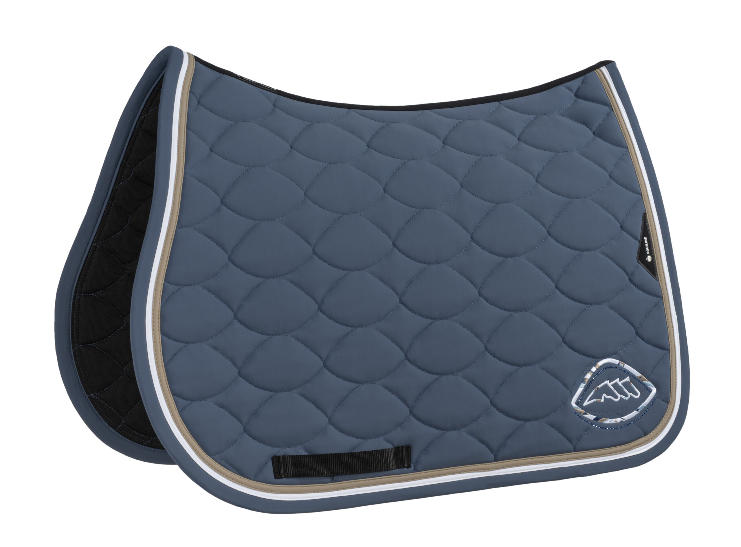 Equiline Eqeroc Saddle Pad and Fly Veil set in Dark Denim