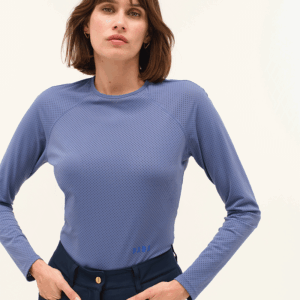 Dada Sport Jazz Micro Perforated Technical Riding T-Shirt- Storm Blue