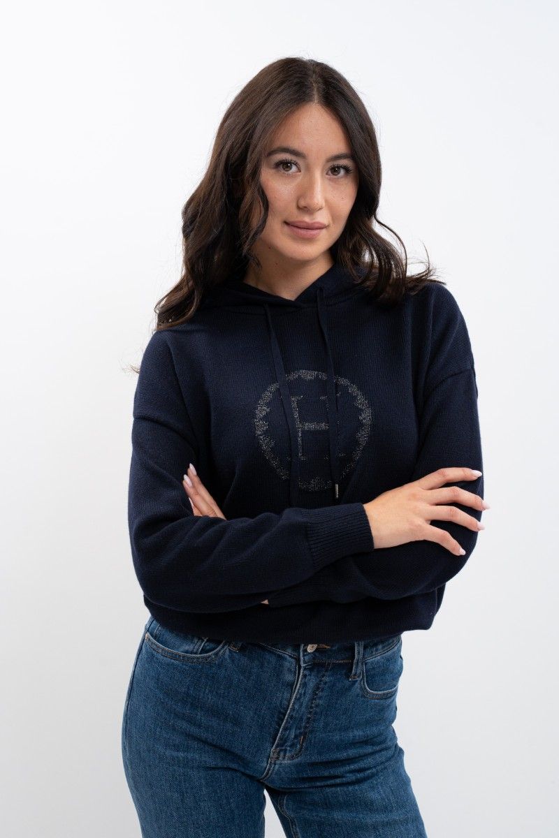 Harcour Aurelia Knitted Sweatshirt in Navy