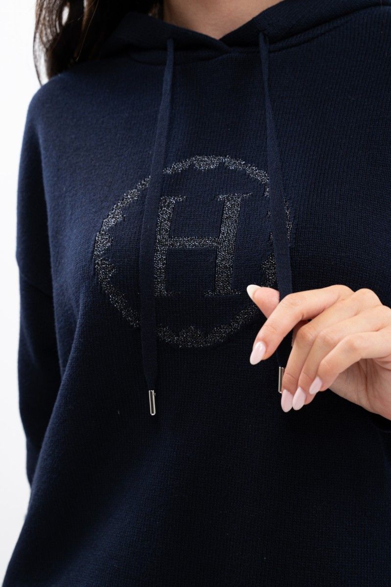 Harcour Aurelia Knitted Sweatshirt- NAVY - Image 3