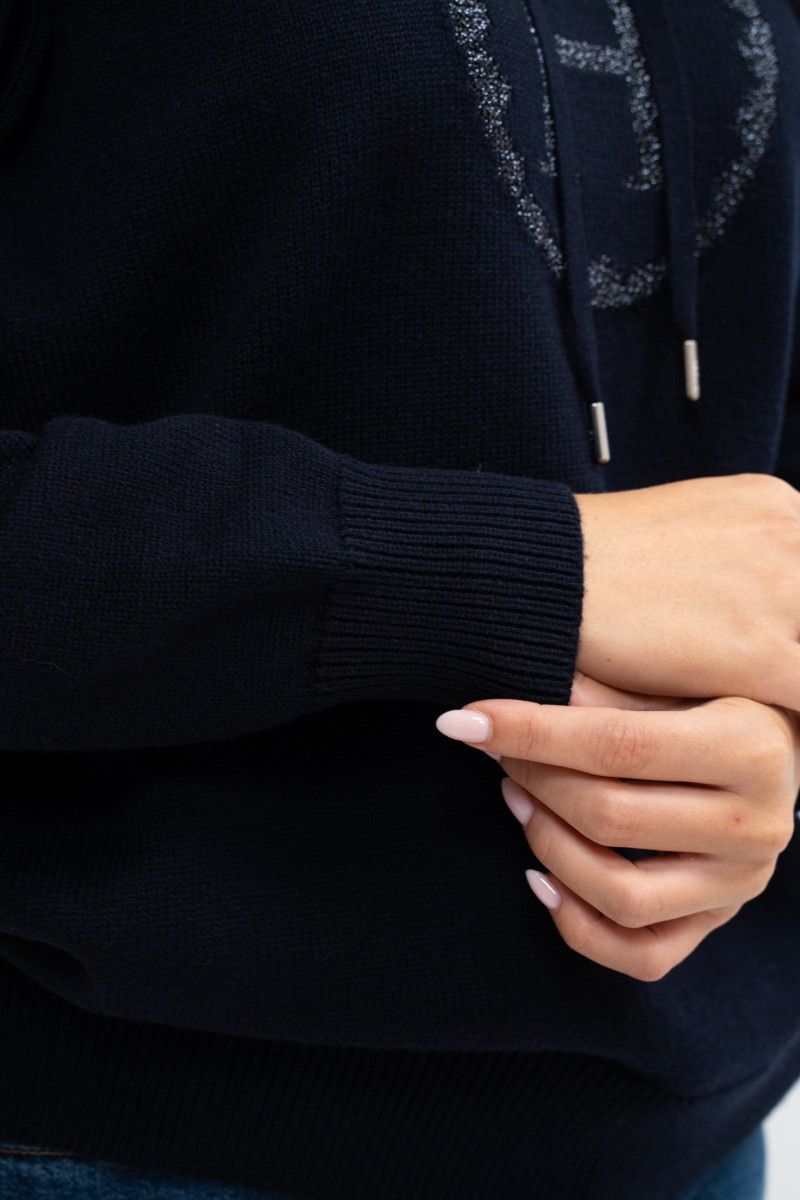 Harcour Aurelia Knitted Sweatshirt- NAVY - Image 5