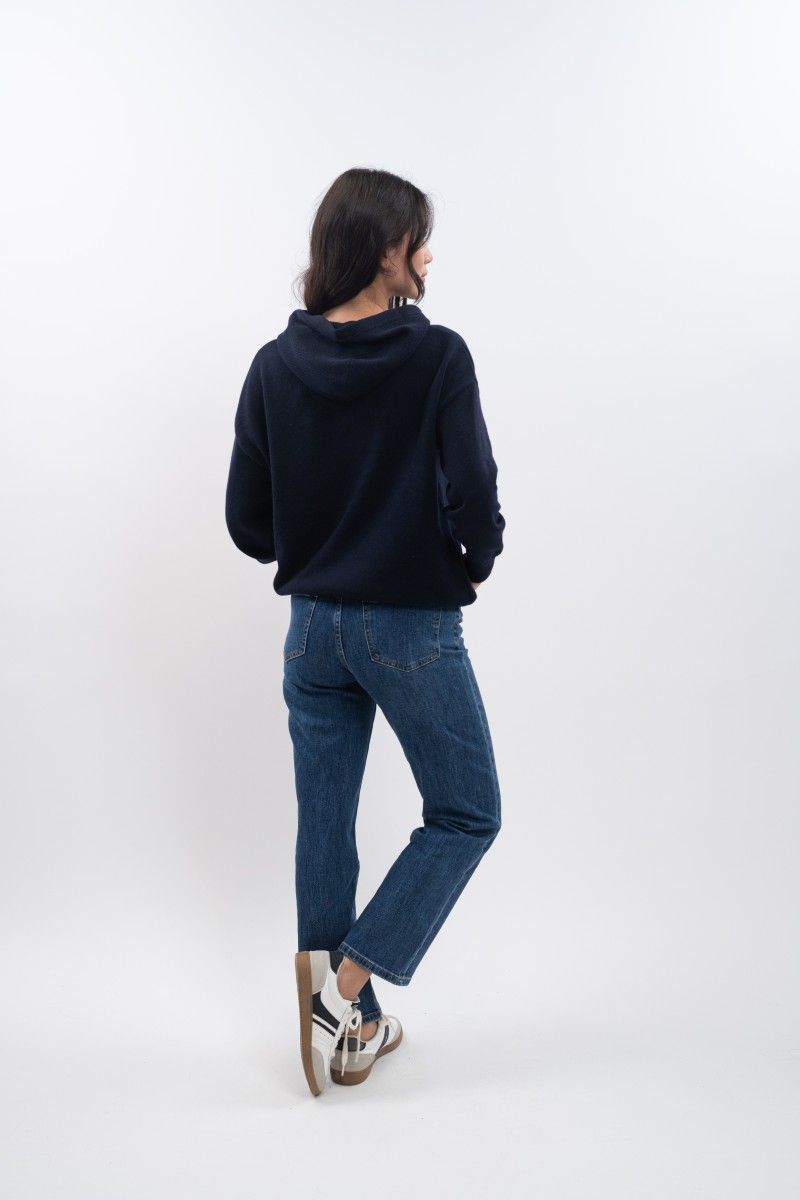 Harcour Aurelia Knitted Sweatshirt- NAVY - Image 6