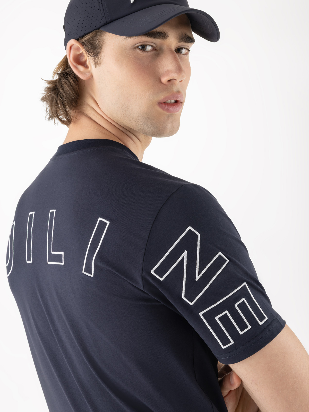 Equiline Men's Eqcarge T shirt in navy