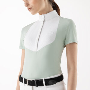 Equiline Women's Eqcemme Competition Shirt- SURF GREEN