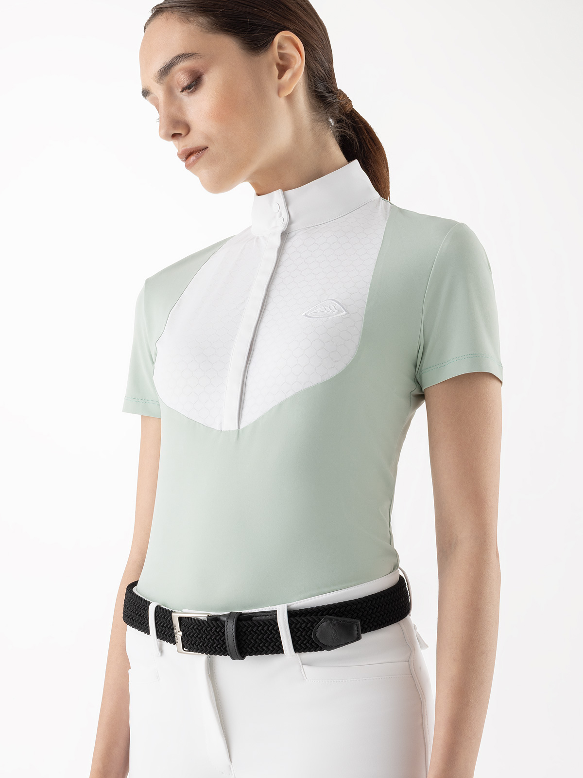 Equiline Women's Eqcemme Competition Shirt in Surf Green