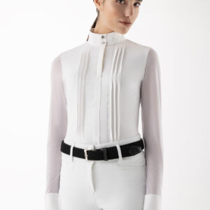 Equiline Women's Eqgelsa Competition Shirt- WHITE