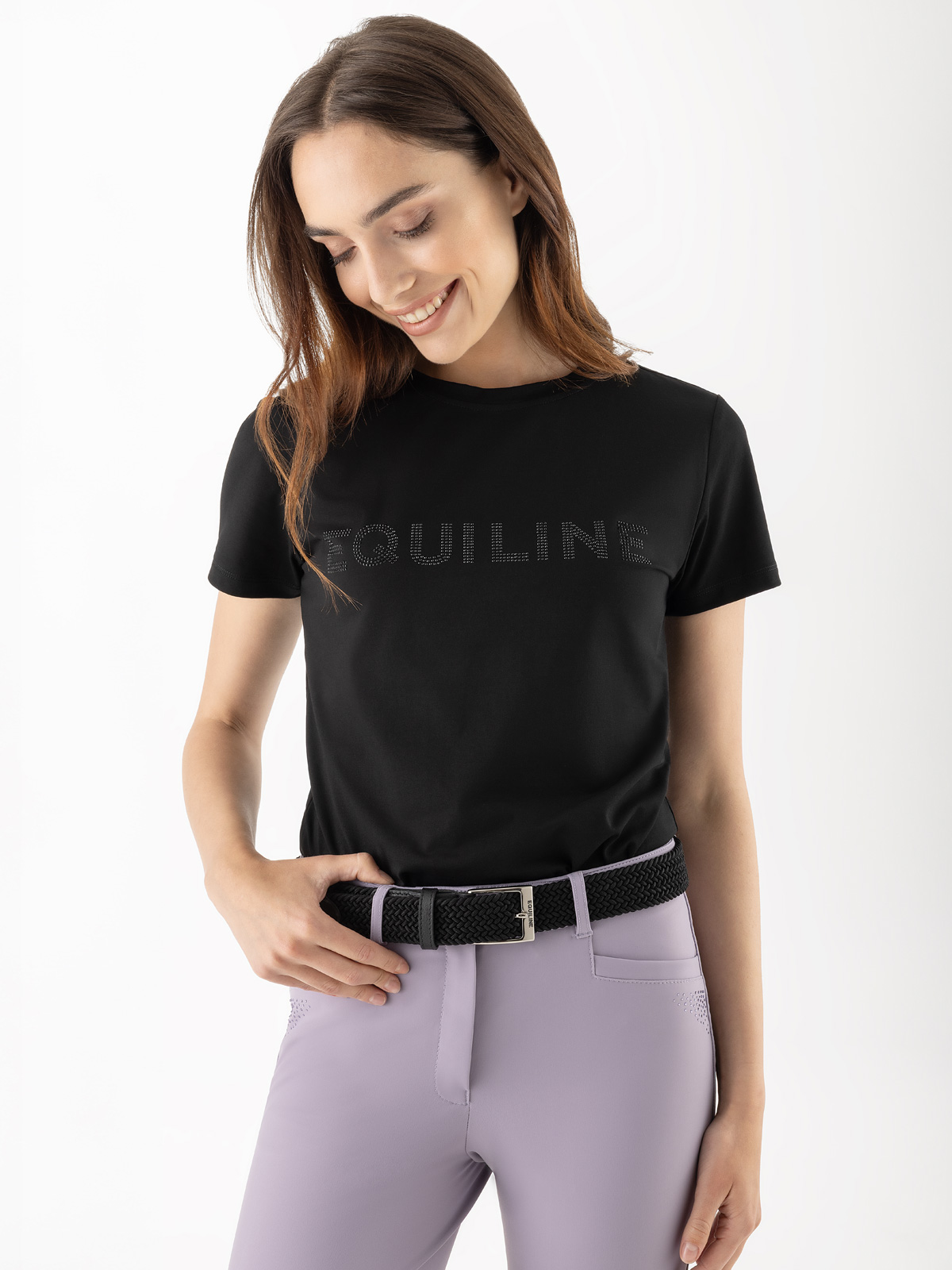 Equiline Women's Eagles T-Shirt in Black