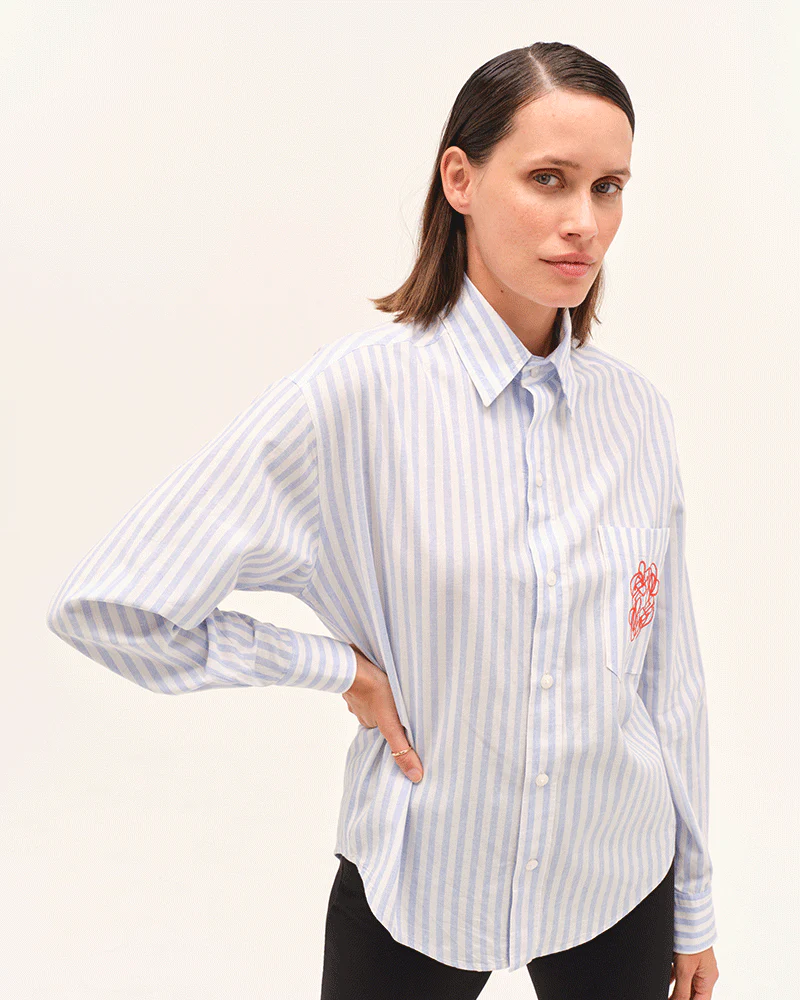 Dada Sport Olga Shirt- Blue Stripe - Image 3