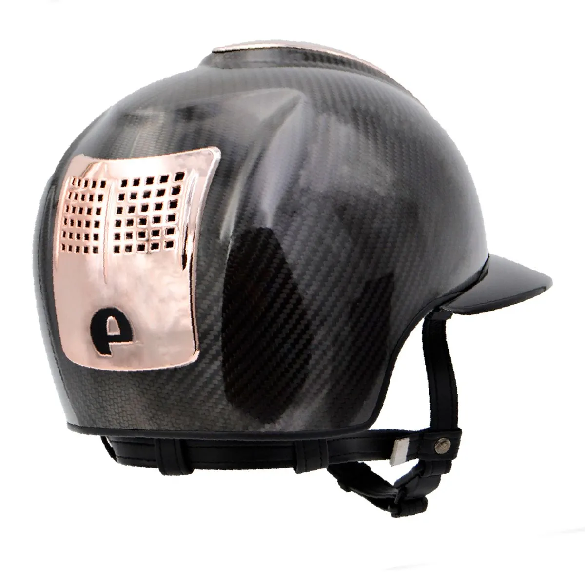 KEP Helmet E-Light Carbon Shine Black with 3 Rose Gold Inserts - Image 2