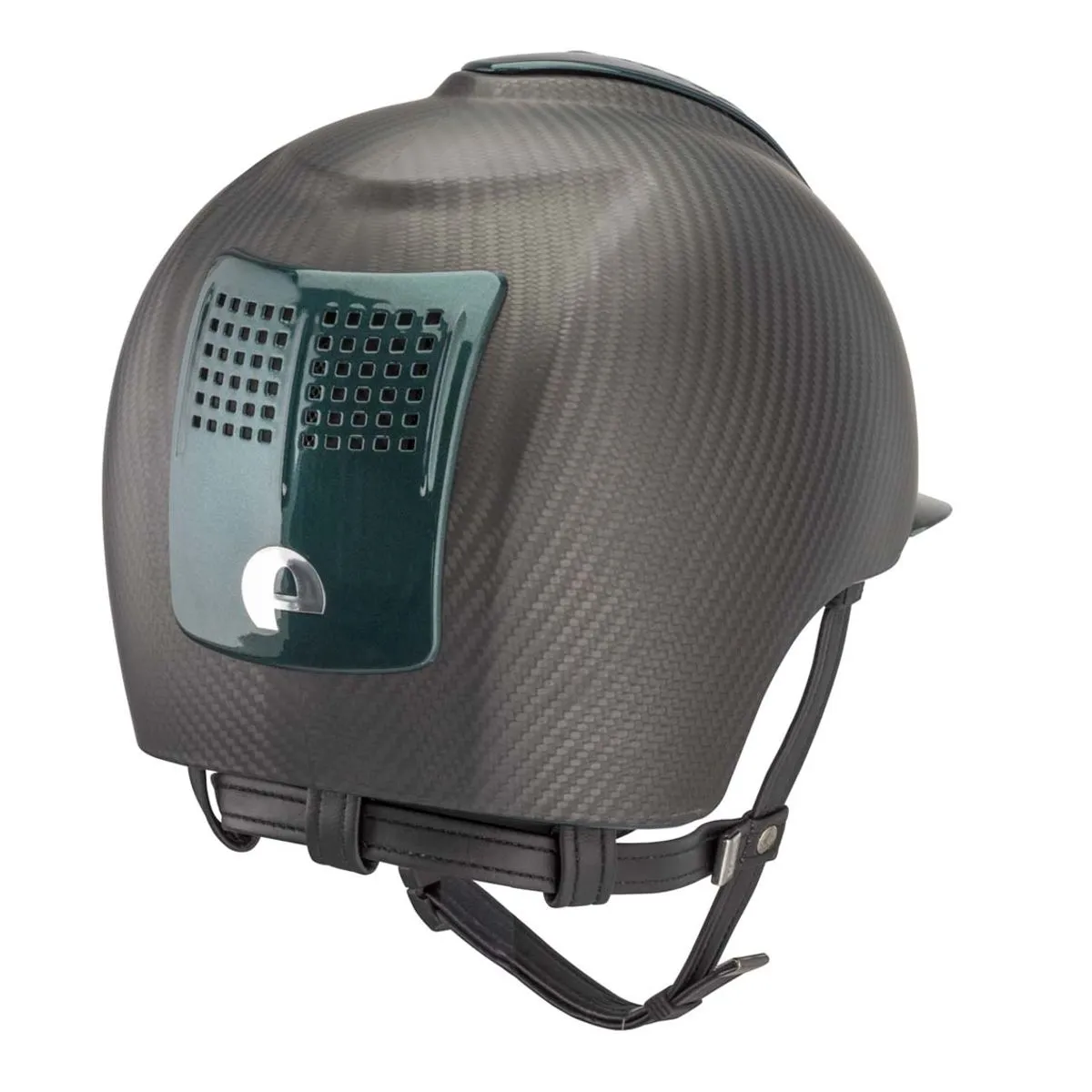 KEP Helmet E-Light Carbon Matt with 2 Metal Green Inserts - Image 2