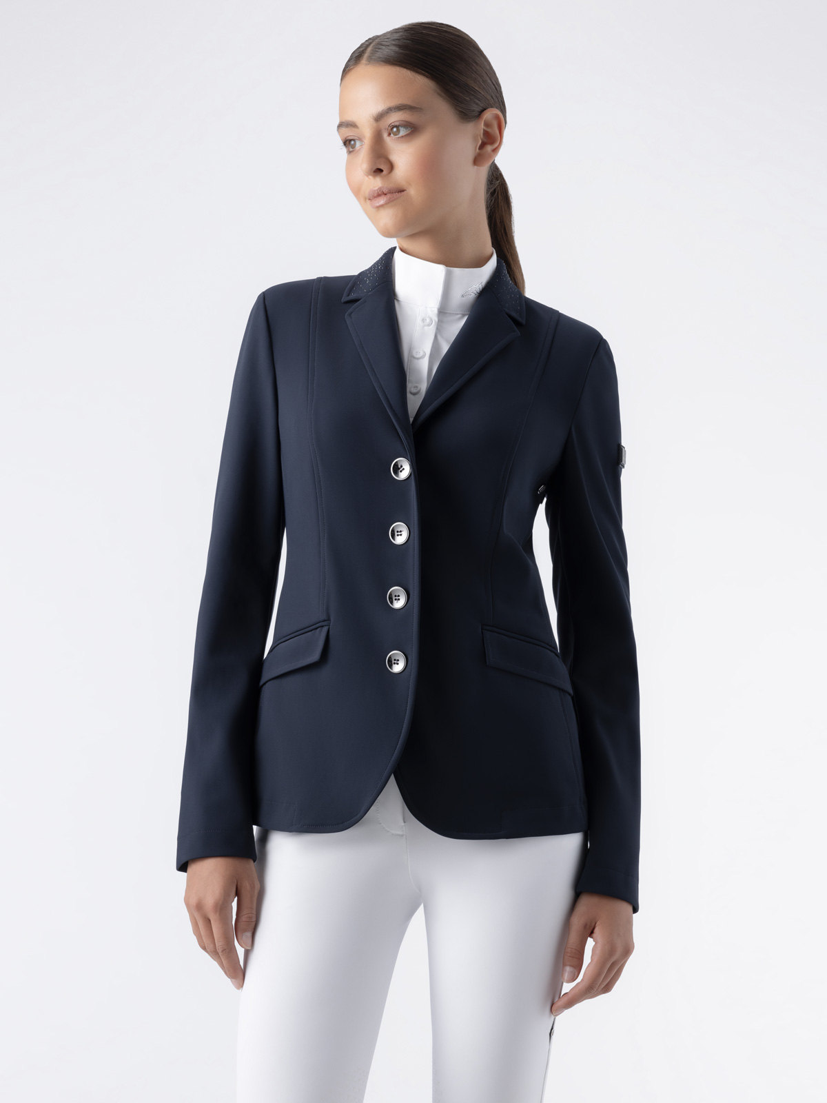 Equiline Women's Elyssa Strass Competition Jacket in Navy