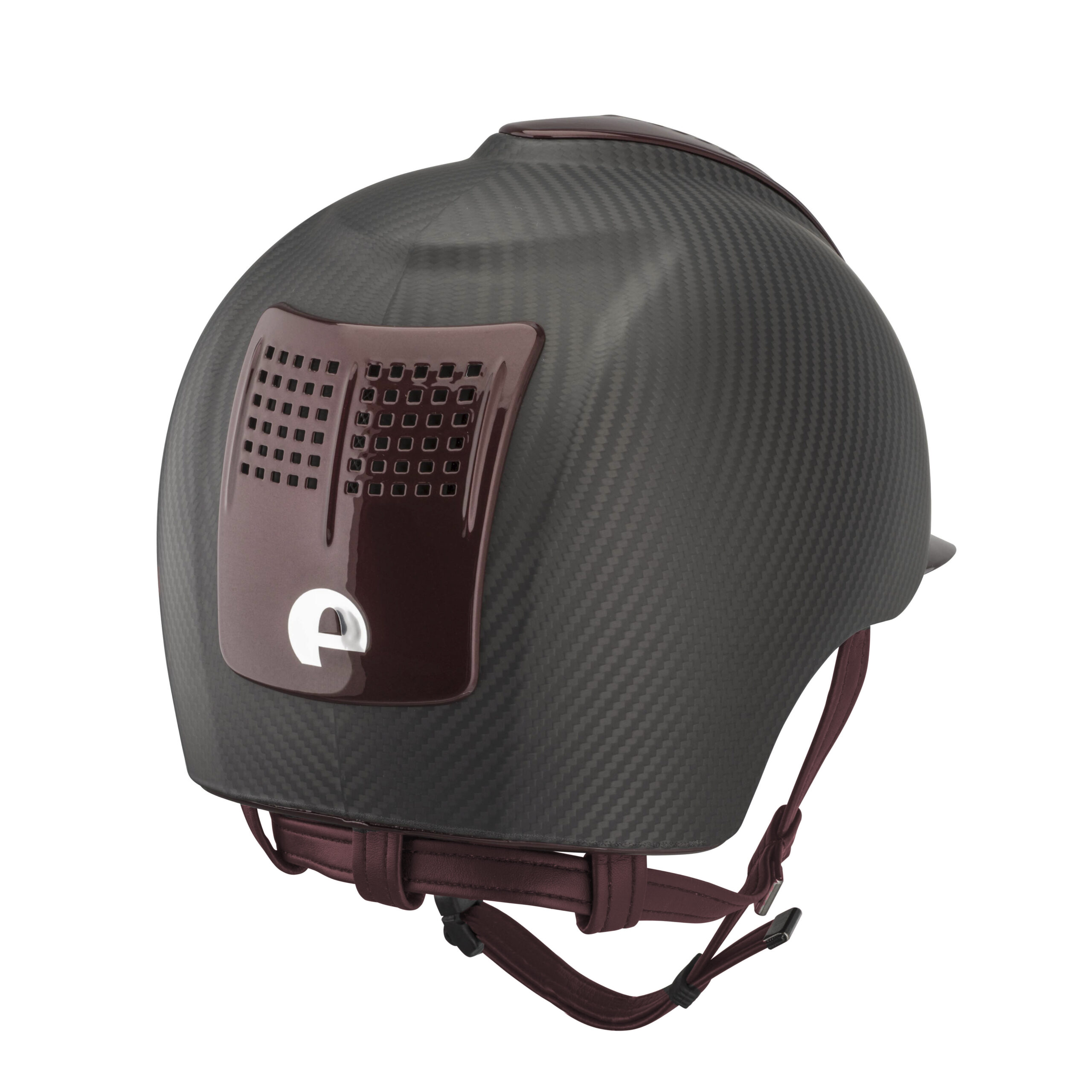 KEP Helmet E-Light Carbon Matt with 2 Metal Burgundy Inserts - Image 2