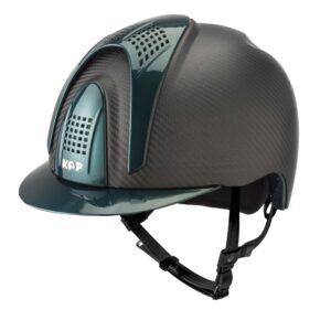 KEP Helmet E-Light Carbon Matt with 3 metal green inserts