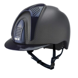 KEP Helmet E-Light Carbon Matt with 3 metal blue inserts