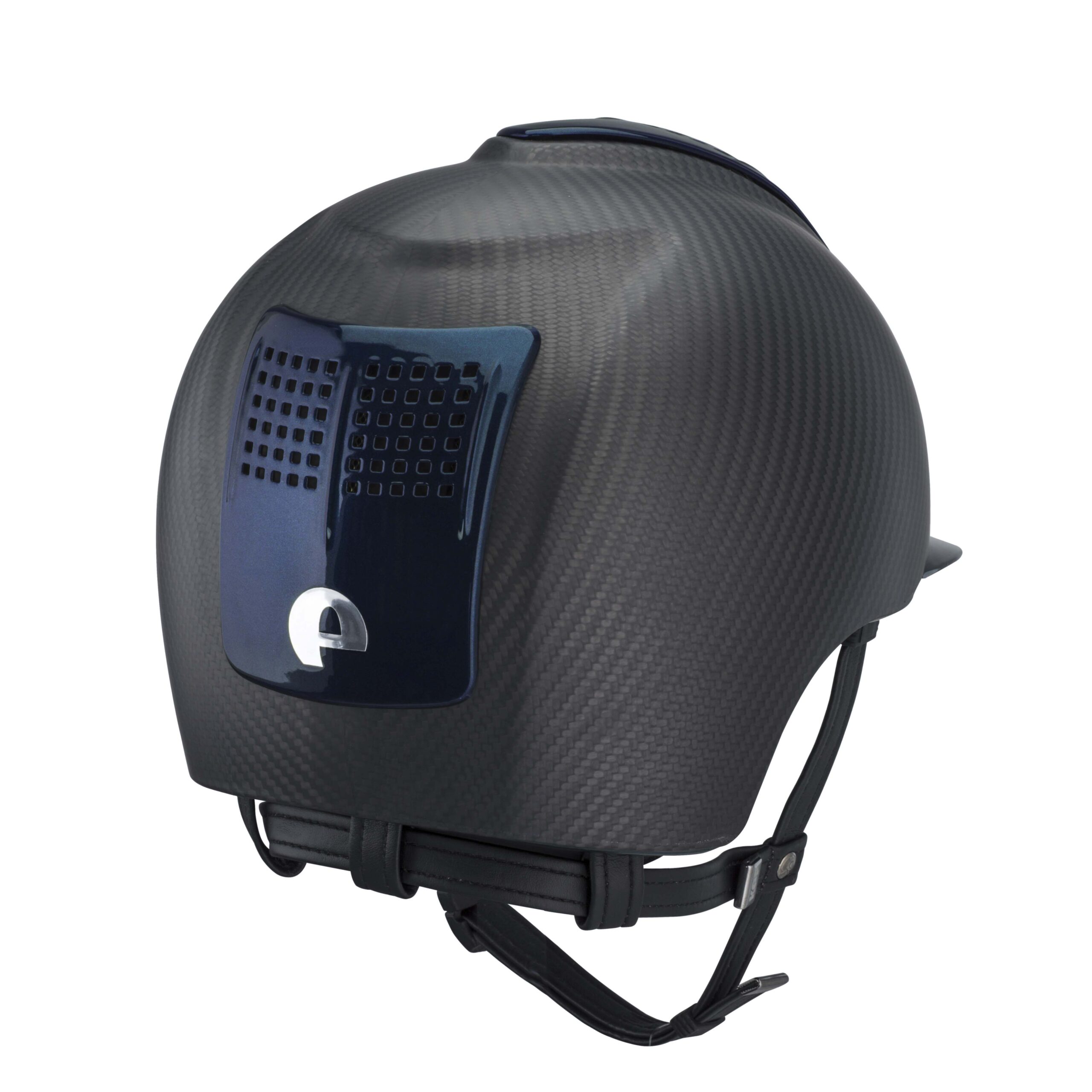KEP Helmet E-Light Carbon Matt with 3 Metal Blue Inserts - Image 2
