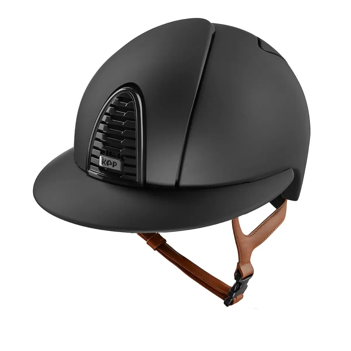 KEP Cromo 2.0 Matt B black with beige chinstrap polo peak