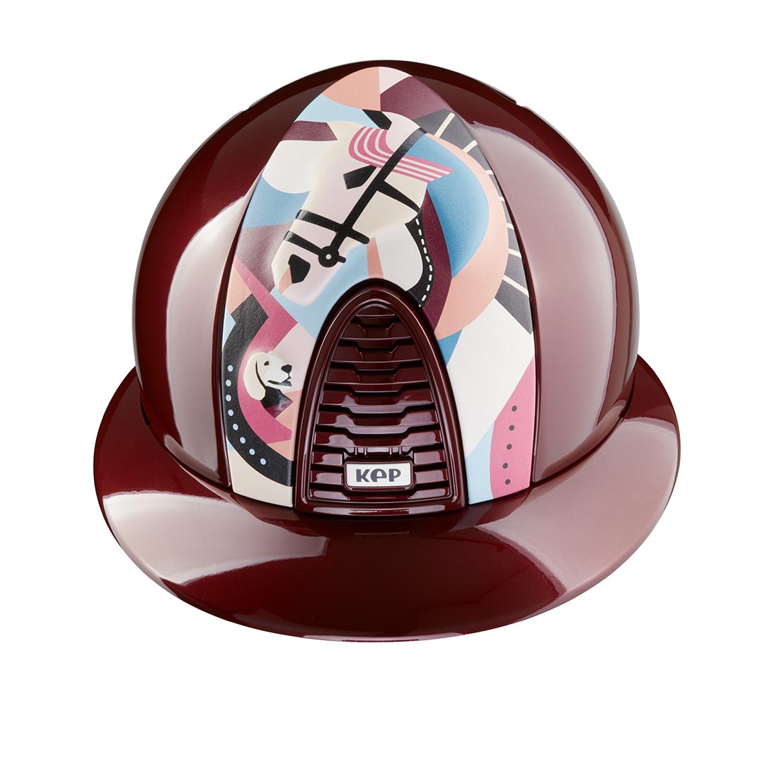 KEP Helmet Cromo 2.0 Metal Burgundy Pegasus- Pink - Image 2