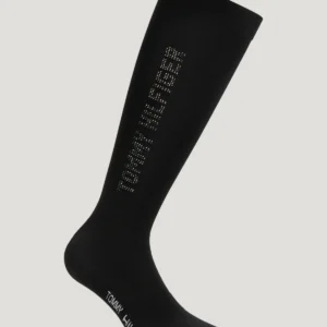 Tommy Hilfiger Equestrian Fontana Rhinestone Socks in Black