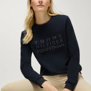 Tommy Hilfiger Equestrian Belair Rhinestone Sweatshirt in desert sky
