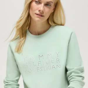 Tommy Hilfiger Equestrian Belair Rhinestone Sweatshirt in Belair Mint