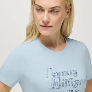 Tommy Hilfiger Equestrian Malibu Rhinestone T-Shirt- SWEET BLUE